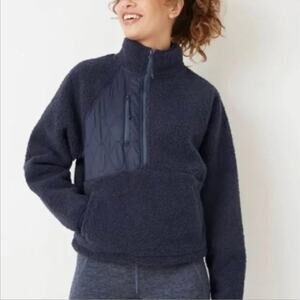 JOYLAB - Navy Sherpa Fleece Pullover